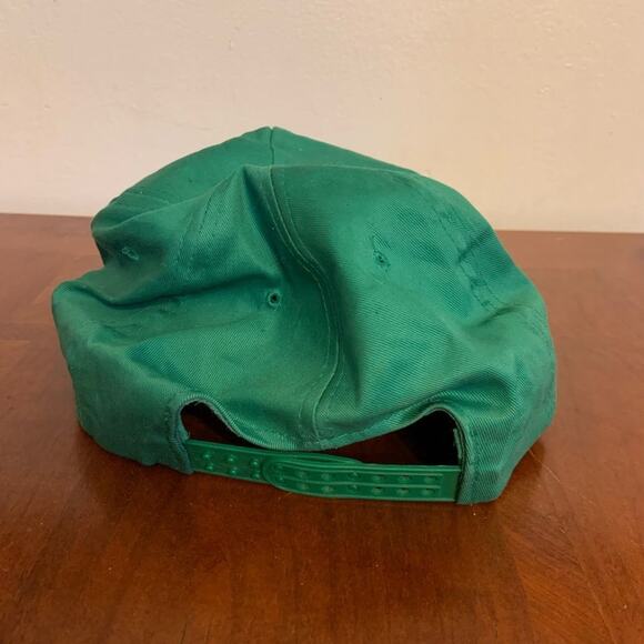 Vintage snapback dad hat auto body car shop green w rope brim. Old orchard Maine - Picture 3 of 8